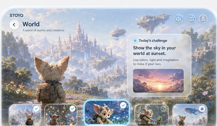 Child creates inside the STOYO world